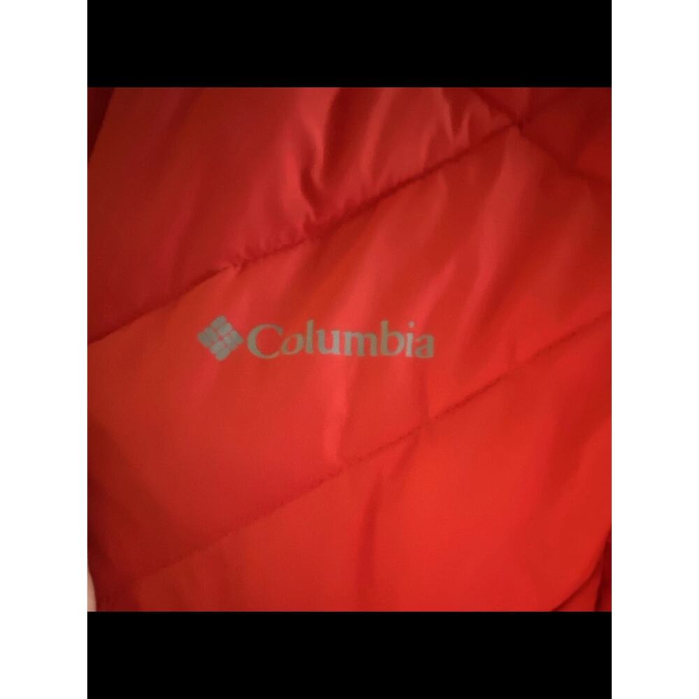 Columbia Red Quilted Hooded Puffer Coat Omniheat Zip Front Women’s XL - Picture 4 of 6